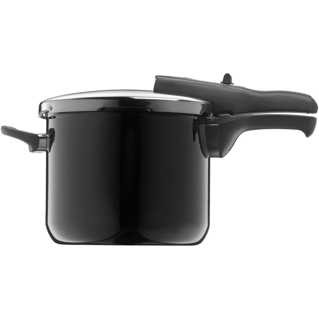 Silit Sicomatic t-plus Schnellkochtopf 6,5l, Schnelltopf 22 cm, Silargan Funktionskeramik, Induktion, 3 Kochstufen, Einhand-Drehregler, schwarz