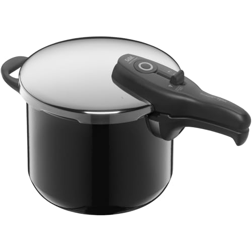Silit Sicomatic t-plus Schnellkochtopf 6,5l, Schnelltopf 22 cm, Silargan Funktionskeramik, Induktion, 3 Kochstufen, Einhand-Drehregler, schwarz