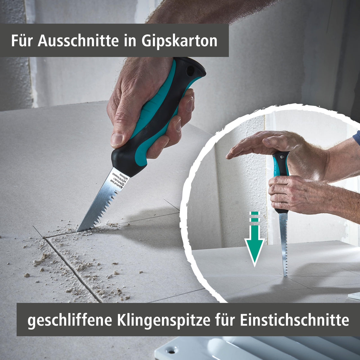 wolfcraft Hand-Stichsäge für Gipskarton - Trockenbausäge & Gips-Säge