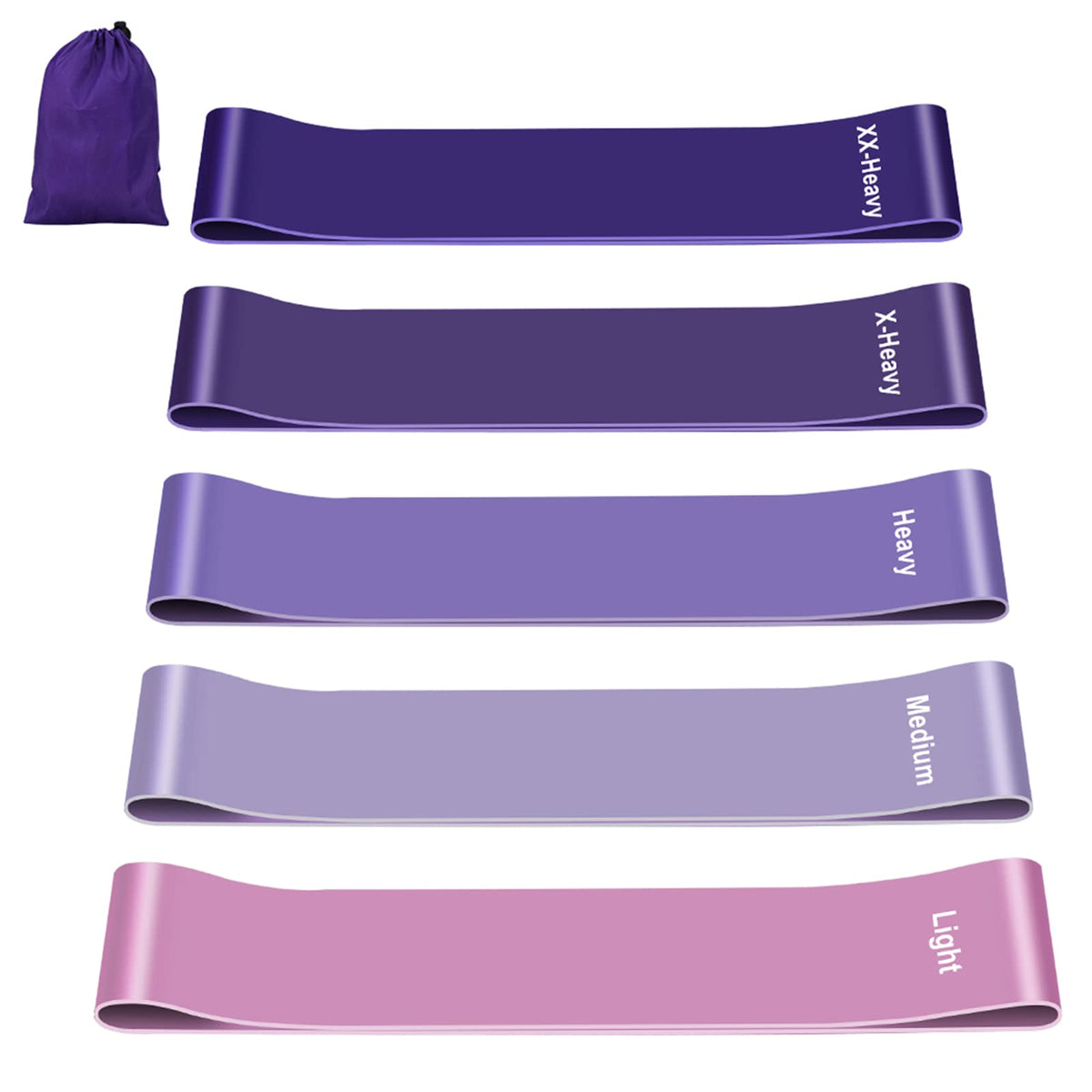Fokky Fitnessbänder [5er Set], 100% Naturlatex Resistance Bands