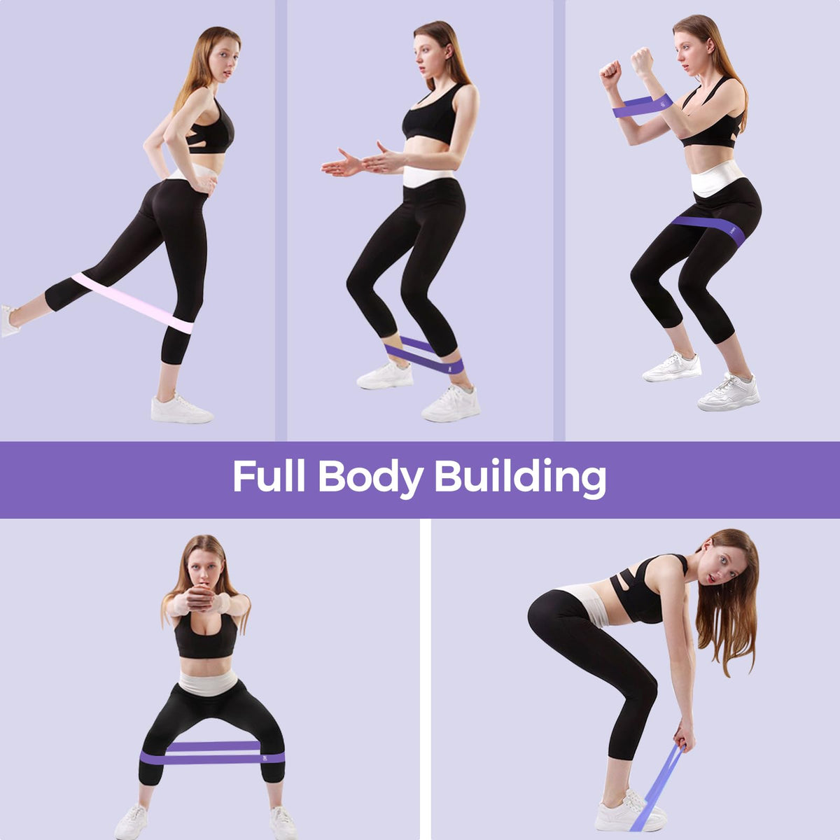 Fokky Fitnessbänder [5er Set], 100% Naturlatex Resistance Bands