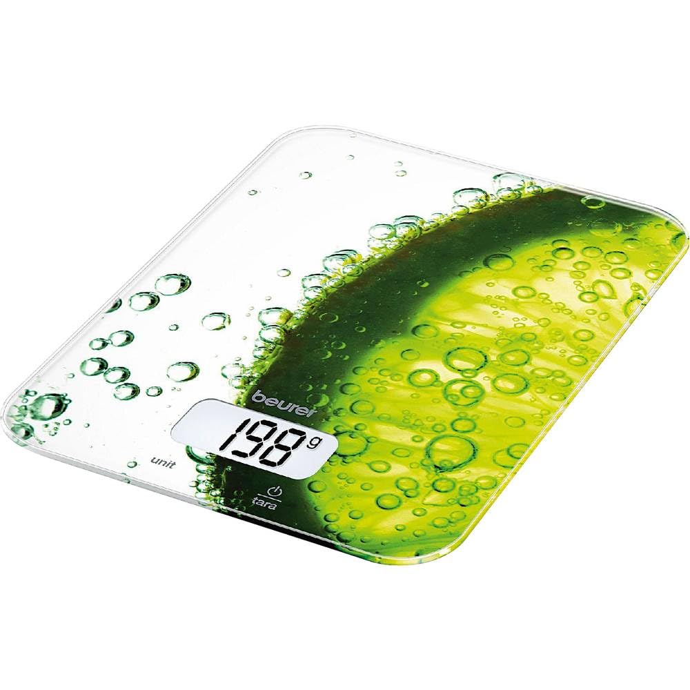 Beurer KS 19 Fresh Küchenwaage: digitale Küchenwaage, mit Tara-Zuwiegefunktion, Sensortastenbedienung, 5 kg Tragkraft, 20cm