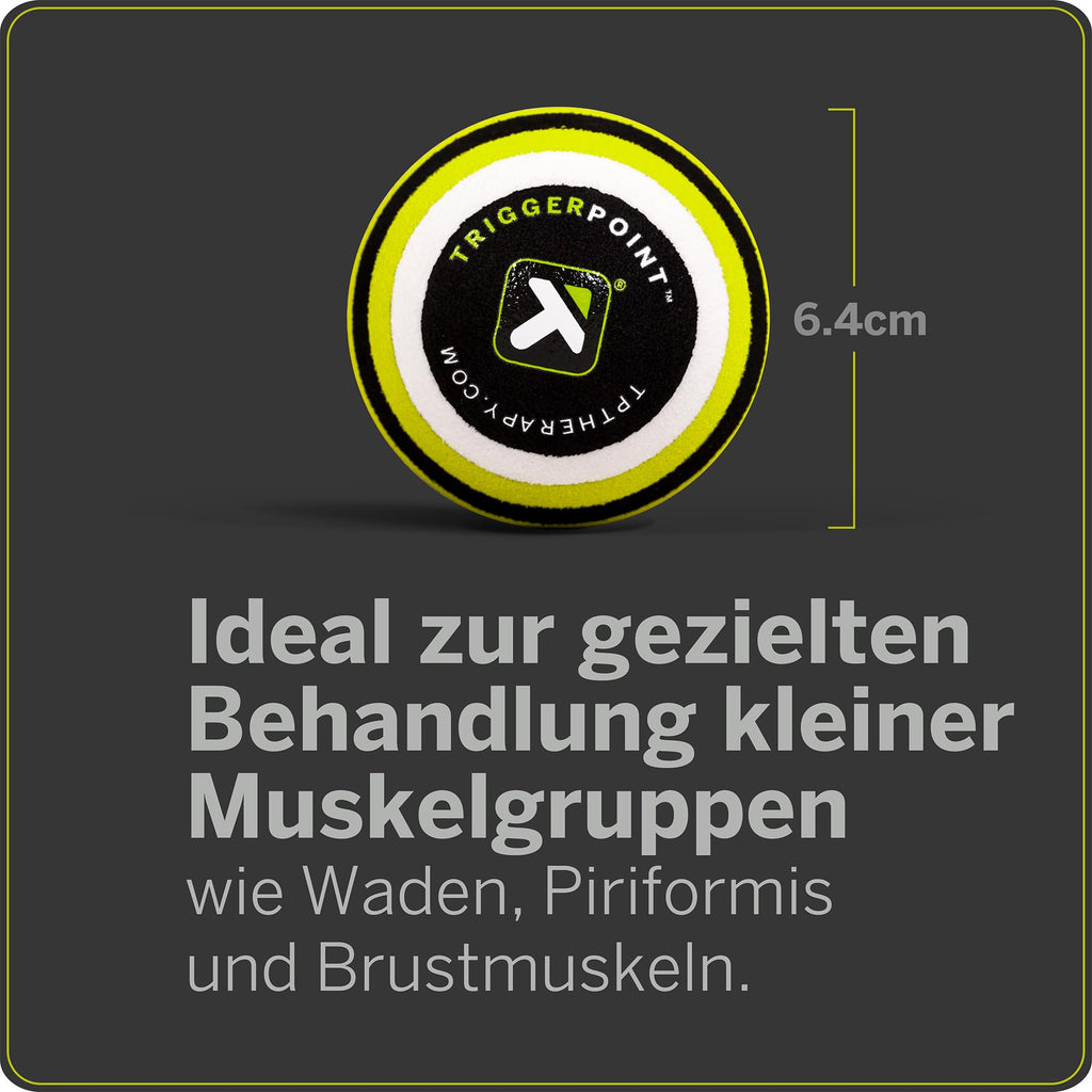 TRIGGERPOINT MB1 Massageball, Gezielte Muskelentspannung, Tragbare Selbstmassage, Muskel- und Bindegewebsmassage Massage, Grün, 2.6''/5cm
