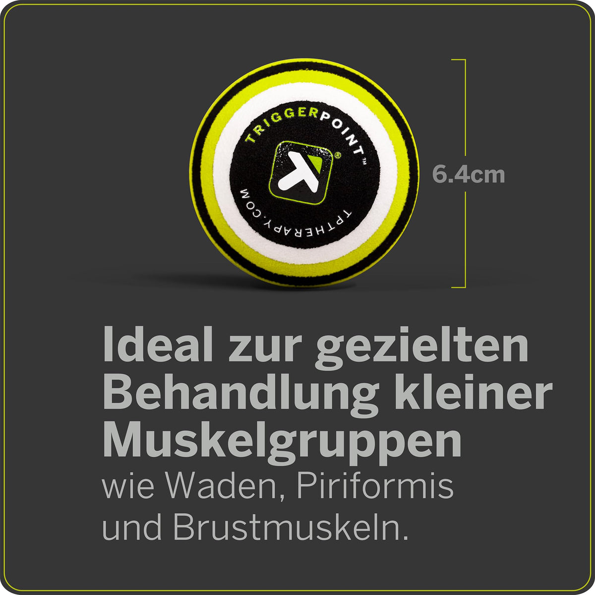 TRIGGERPOINT MB1 Massageball, Gezielte Muskelentspannung, Tragbare Selbstmassage, Muskel- und Bindegewebsmassage Massage, Grün, 2.6''/5cm