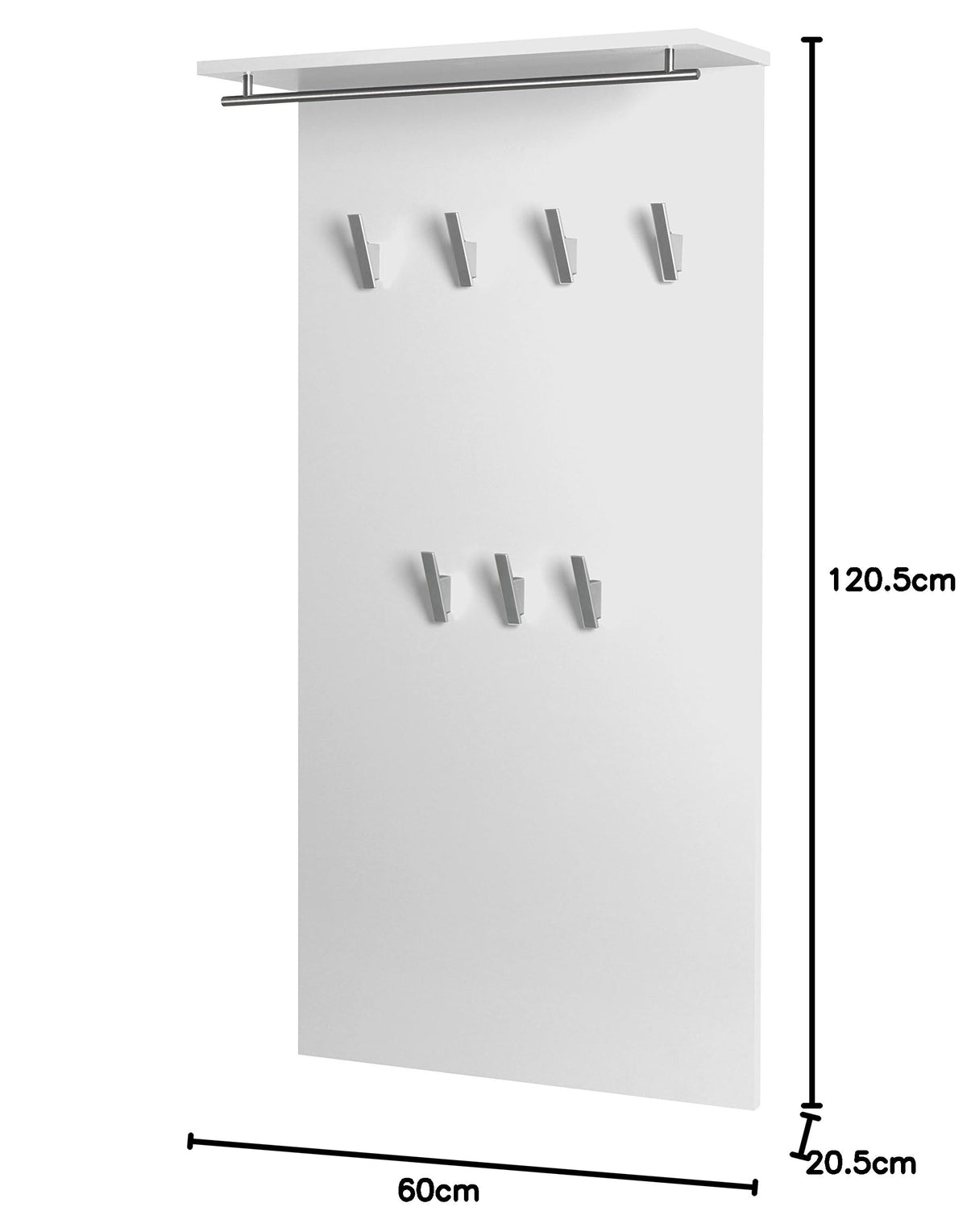 Schildmeyer 133486 Brisbane Garderobe, 60.0 x 20.5 x 110.5 cm, Weiß Glanz