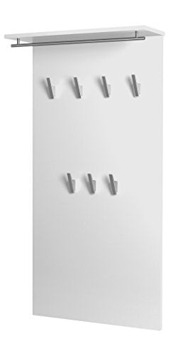 Schildmeyer 133486 Brisbane Garderobe, 60.0 x 20.5 x 110.5 cm, Weiß Glanz