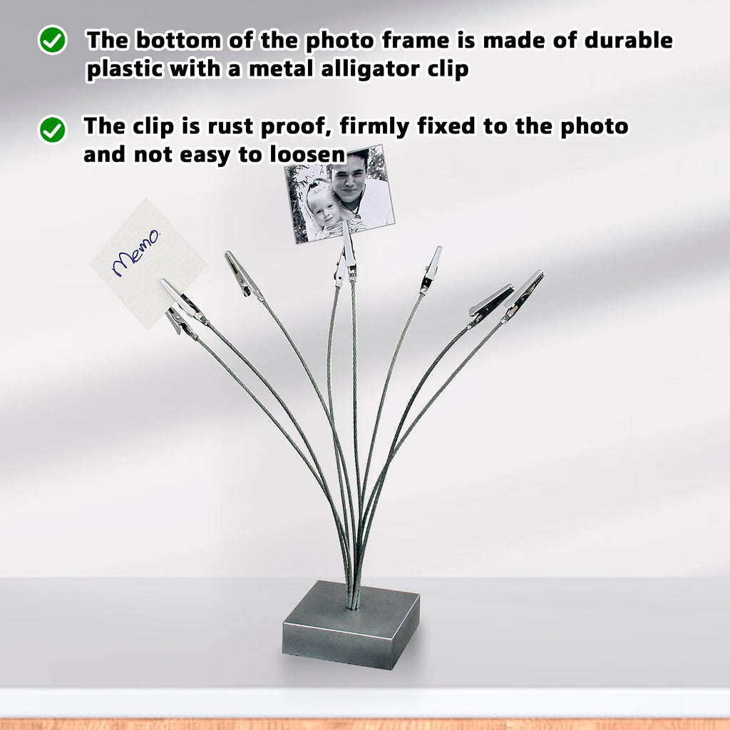 Sporgo Fotohalter Memo Clip Halter: Postkartenhalter Photocard Holder, Fotohalter Schreibtisch Memo Clip mit Klammern, Memohalter für Hochzeit, Büro, Dekoration, Party (8 Clips)