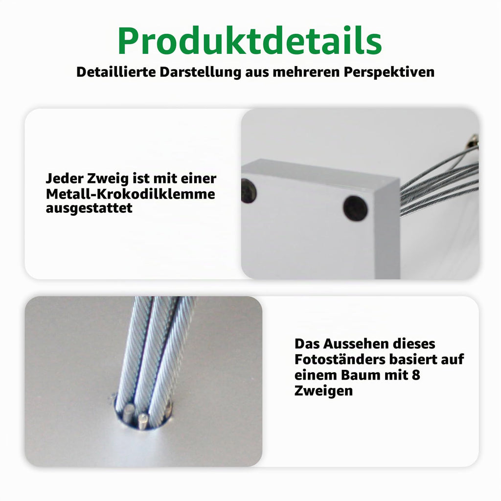 Sporgo Fotohalter Memo Clip Halter: Postkartenhalter Photocard Holder, Fotohalter Schreibtisch Memo Clip mit Klammern, Memohalter für Hochzeit, Büro, Dekoration, Party (8 Clips)
