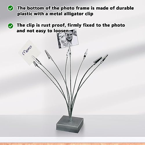 Sporgo Fotohalter Memo Clip Halter: Postkartenhalter Photocard Holder, Fotohalter Schreibtisch Memo Clip mit Klammern, Memohalter für Hochzeit, Büro, Dekoration, Party (8 Clips)