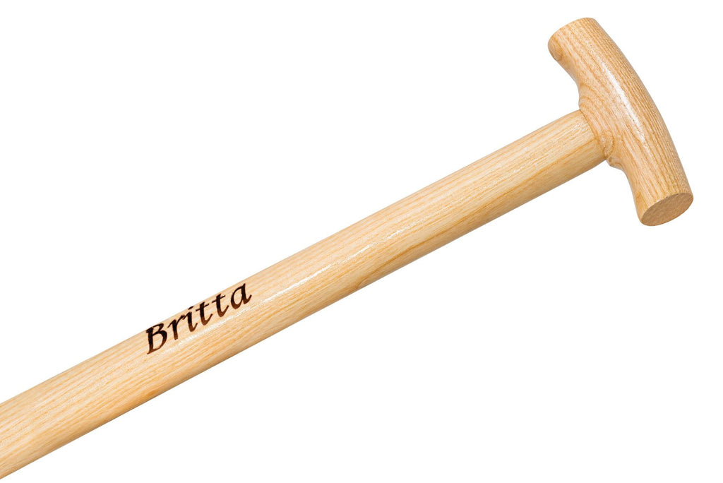 IDEAL-BRITTA-Spaten Gärtner Form | feinpoliertes Blatt | ohne Tritt Eschen T-Stiel | 85cm | Gartenspaten, Damenspaten | extra leicht, extra klein