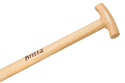 IDEAL-BRITTA-Spaten Gärtner Form | feinpoliertes Blatt | ohne Tritt Eschen T-Stiel | 85cm | Gartenspaten, Damenspaten | extra leicht, extra klein