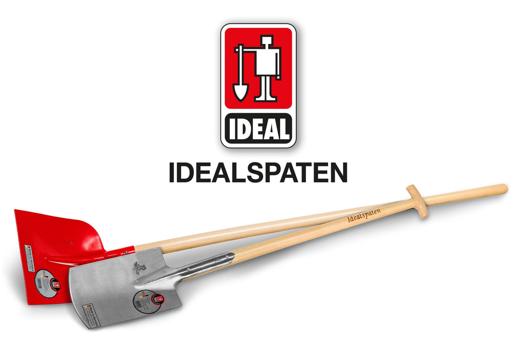 IDEAL-BRITTA-Spaten Gärtner Form | feinpoliertes Blatt | ohne Tritt Eschen T-Stiel | 85cm | Gartenspaten, Damenspaten | extra leicht, extra klein