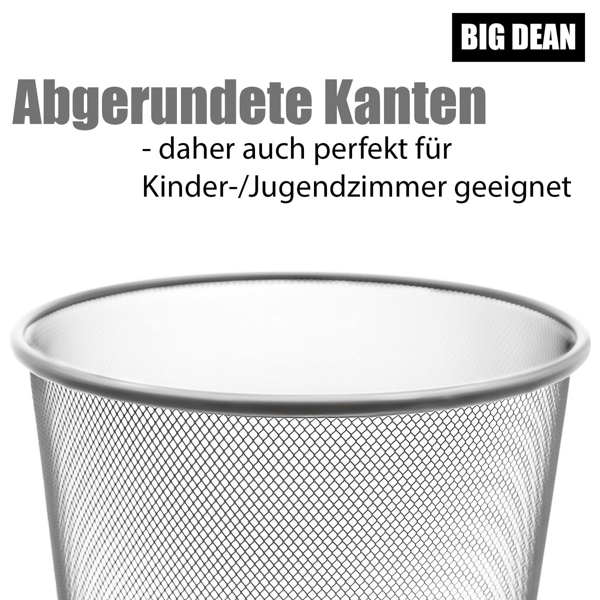 BigDean Papierkorb Mülleimer Silber 20L Draht vielseitiger Mülleimer