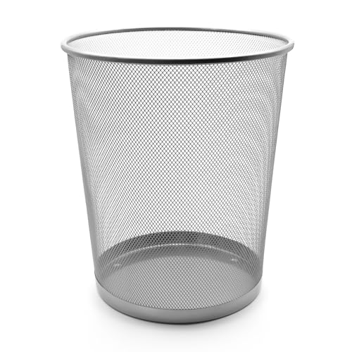 BigDean Papierkorb Mülleimer Silber 20L Draht vielseitiger Mülleimer