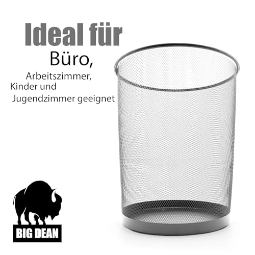 BigDean Papierkorb Mülleimer Silber 20L Draht vielseitiger Mülleimer