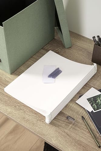 BIGSO 8er-Set Hängemappen inklusive Labels – Hängehefter aus Karton für die JOHAN Ordnungsbox – praktische Dokumentenaufbewahrung für Rechnungen, Rezepte oder Anleitungen – weiß