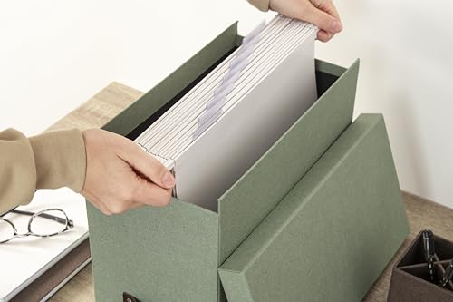 BIGSO 8er-Set Hängemappen inklusive Labels – Hängehefter aus Karton für die JOHAN Ordnungsbox – praktische Dokumentenaufbewahrung für Rechnungen, Rezepte oder Anleitungen – weiß