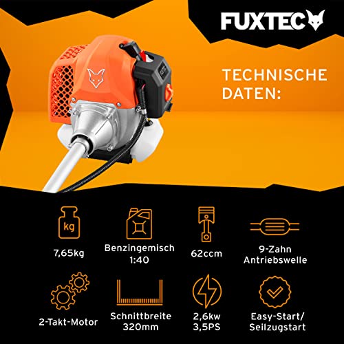 FUXTEC Benzin Motorsense FX-MS162 • 2in1 62ccm 3,5PS 2-Takt Freischneider