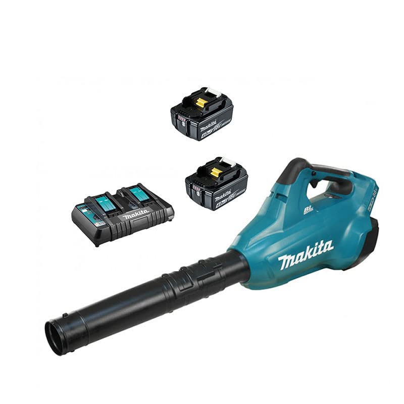 Makita DUB 362 2x18 Volt Akku Laubbläser Akku-Gebläse + 2x 6 Ah Akku + Makita DC 18 RD Doppel Ladegerät