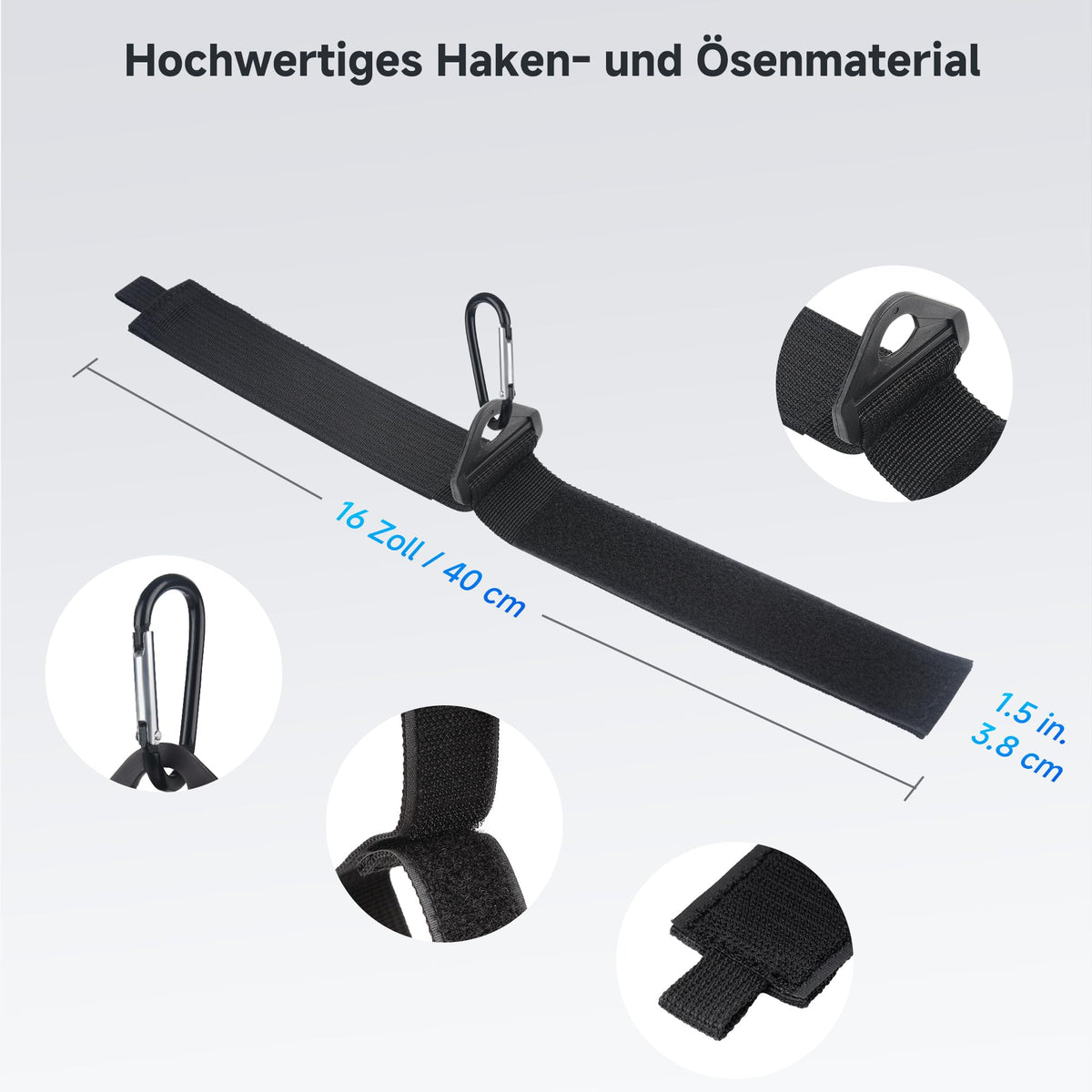 Cable Matters 5er-Pack Schwerlast Klett Kabelbinder, 3,8 cm