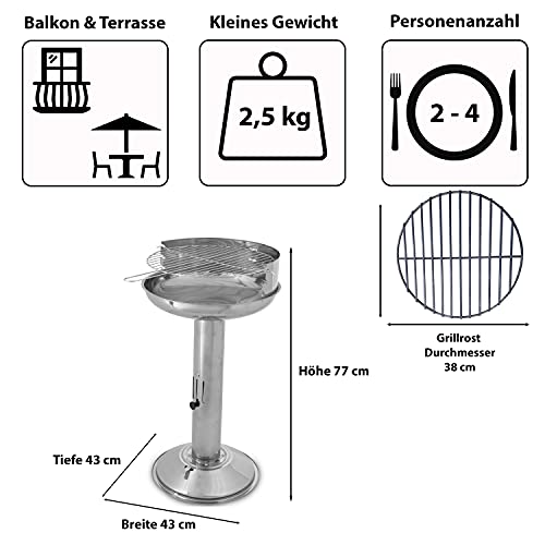 ACTIVA Holzkohlegrill Augsburg I Premium Holzkohle Grill inkl. hochwertigem & verchromtem Grillrost I Robuster Kohlegrill für EIN einzigartiges Grillerlebnis