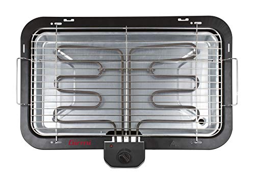 Girmi BQ2100 Grill mit Stand, 2200 W, große Kochfläche 51 x 30 cm, Edelstahl, 51 x 30 cm, Schwarz