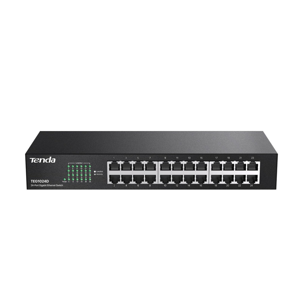 Tenda Gigabit Switch 24 Port Netzwerk Switch 19 Zoll Rackeinbau LAN Switch