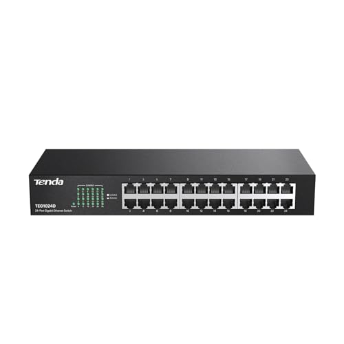 Tenda Gigabit Switch 24 Port Netzwerk Switch 19 Zoll Rackeinbau LAN Switch