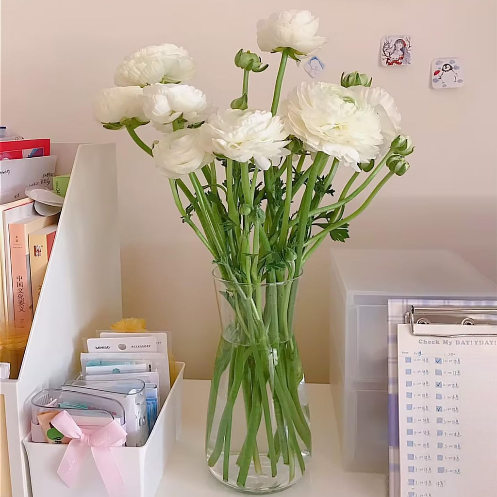 Klar Glas Vase, 20CM Hoch Glasvase für Heimdekoration Tischdeko