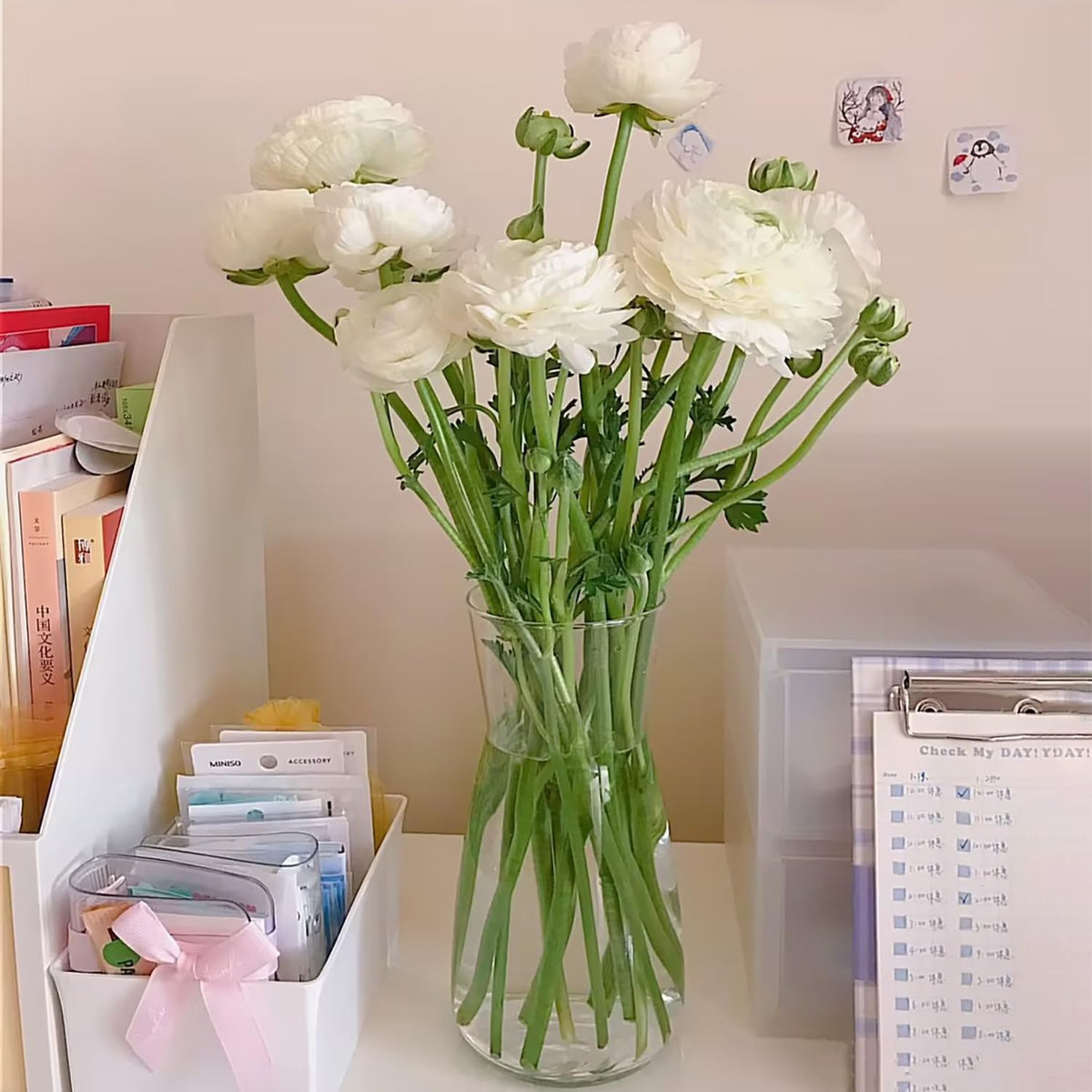 Klar Glas Vase, 20CM Hoch Glasvase für Heimdekoration Tischdeko
