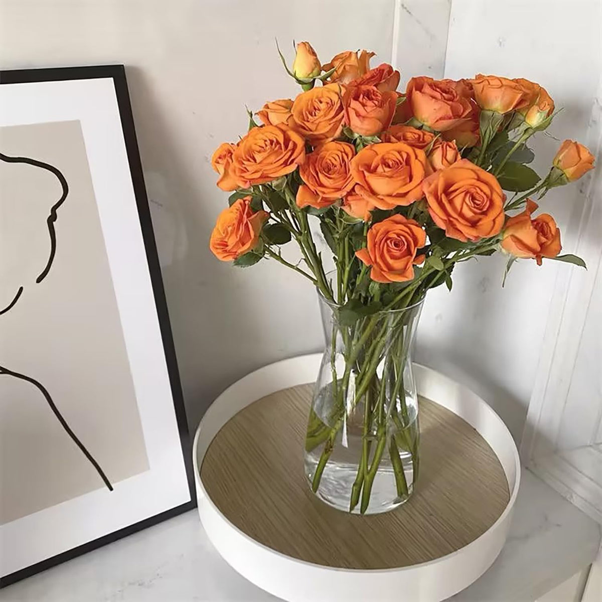 Klar Glas Vase, 20CM Hoch Glasvase für Heimdekoration Tischdeko