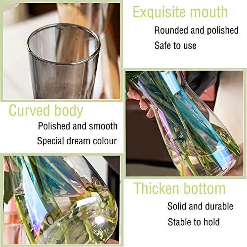 Klar Glas Vase, 20CM Hoch Glasvase für Heimdekoration Tischdeko