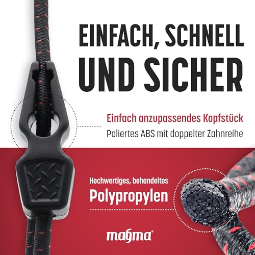 Magma Pack 4 elastische Spanngurte 50cm | Gepäckspanner für Warntafel Italien und Spanien Befestigung Schildern, Fahrrädern, Motorrädern, Leinwände Befestigung Schild Fahrrad Fahrradträger | Länge