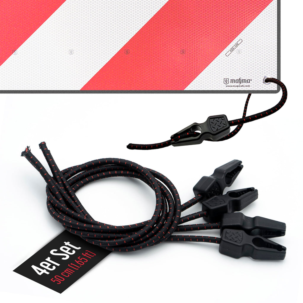 Magma Pack 4 elastische Spanngurte 50cm | Gepäckspanner für Warntafel Italien und Spanien Befestigung Schildern, Fahrrädern, Motorrädern, Leinwände Befestigung Schild Fahrrad Fahrradträger | Länge