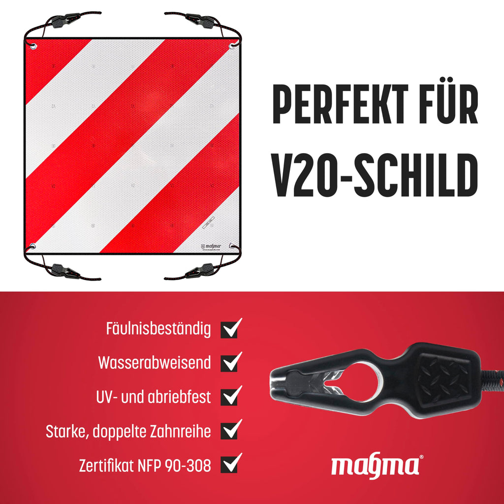 Magma Pack 4 elastische Spanngurte 50cm | Gepäckspanner für Warntafel Italien und Spanien Befestigung Schildern, Fahrrädern, Motorrädern, Leinwände Befestigung Schild Fahrrad Fahrradträger | Länge