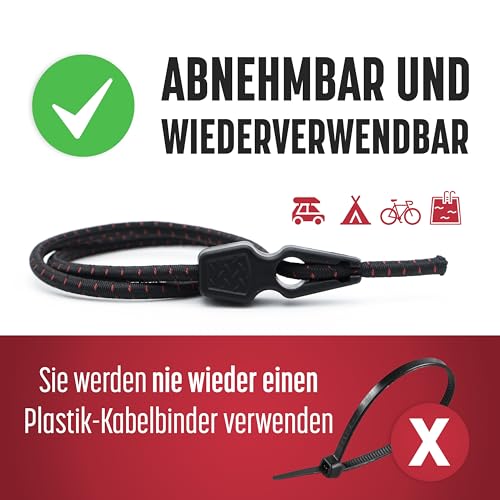 Magma Pack 4 elastische Spanngurte 50cm | Gepäckspanner für Warntafel Italien und Spanien Befestigung Schildern, Fahrrädern, Motorrädern, Leinwände Befestigung Schild Fahrrad Fahrradträger | Länge