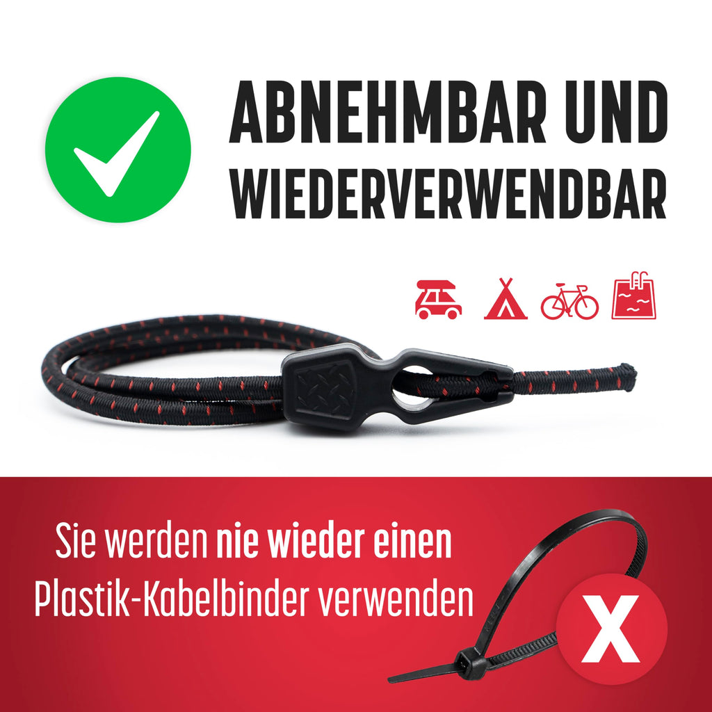 Magma Pack 4 elastische Spanngurte 50cm | Gepäckspanner für Warntafel Italien und Spanien Befestigung Schildern, Fahrrädern, Motorrädern, Leinwände Befestigung Schild Fahrrad Fahrradträger | Länge