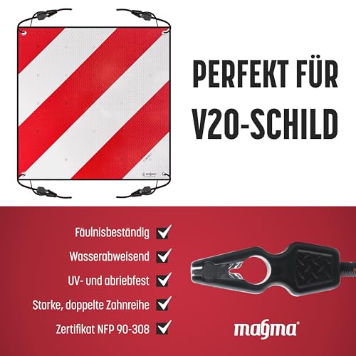 Magma Pack 4 elastische Spanngurte 50cm | Gepäckspanner für Warntafel Italien und Spanien Befestigung Schildern, Fahrrädern, Motorrädern, Leinwände Befestigung Schild Fahrrad Fahrradträger | Länge