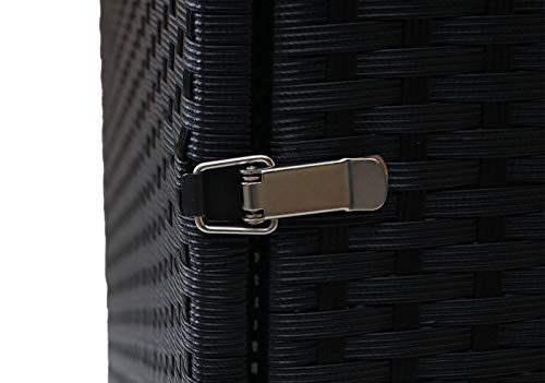 Mendler Mülltonnenverkleidung HWC-E25 Poly-Rattan 120l - schwarz