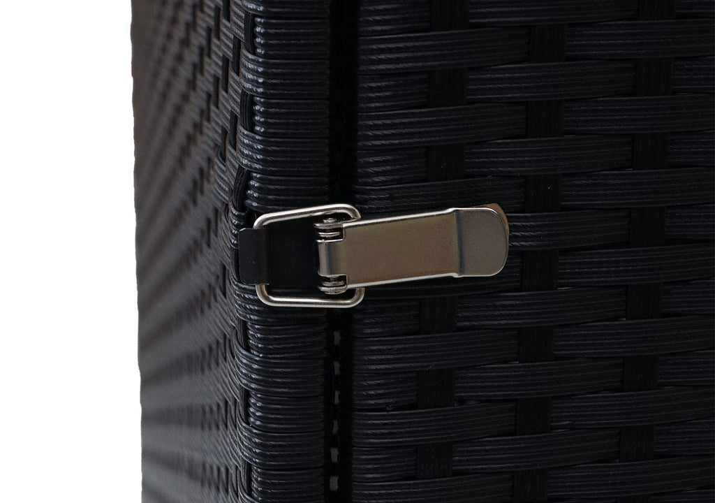 Mendler Mülltonnenverkleidung HWC-E25 Poly-Rattan 120l - schwarz