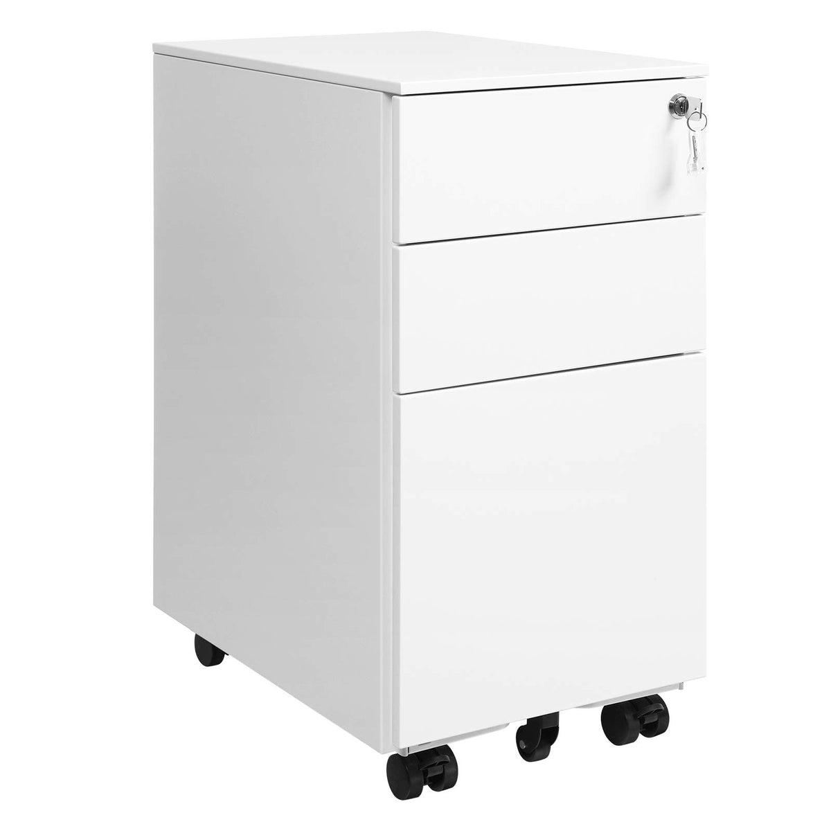 SONGMICS Rollcontainer, unter Schreibtisch, mit 3 Schublade, vormontiert