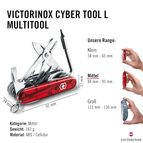 Victorinox Schweizer Taschenmesser Cyber Tool L, Multitool 39 Funktionen