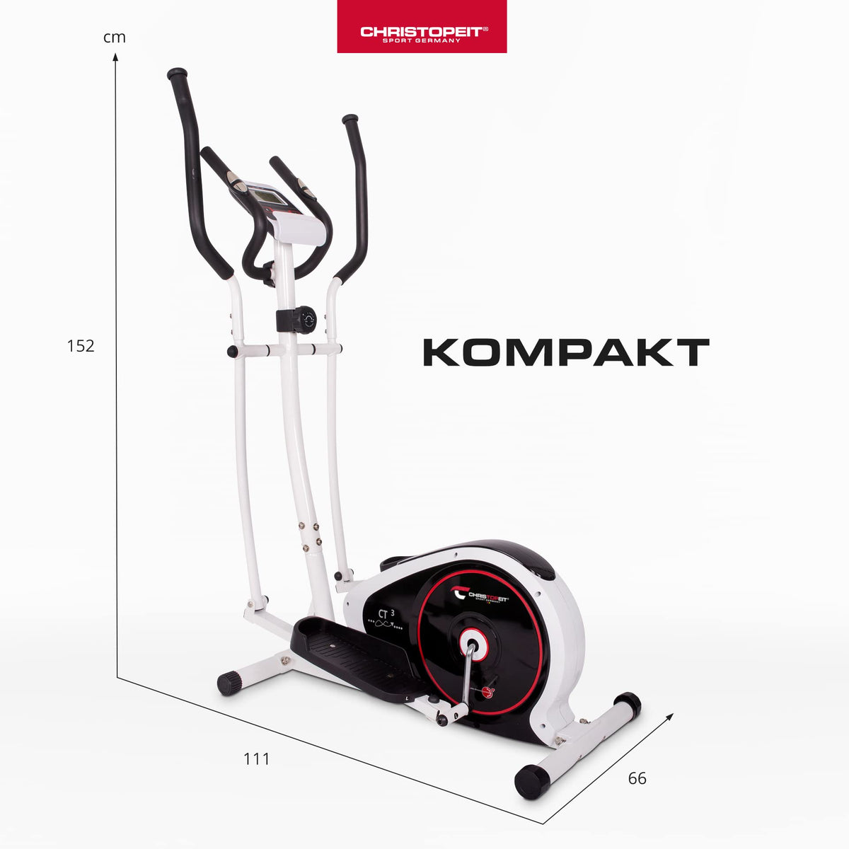 CHRISTOPEIT Crosstrainer für Zuhause - leiser Ellipsentrainer - 8-stufiger Widerstand, Handpulssensoren, 7kg Magnetbremssystem, LCD-Display, Tablethalterung