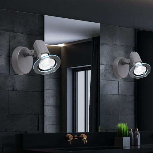 BRILONER 2er Set Wand Lampe Esszimmer Wandstrahler beweglich 1x E14 Fassung Spot Büro Diele