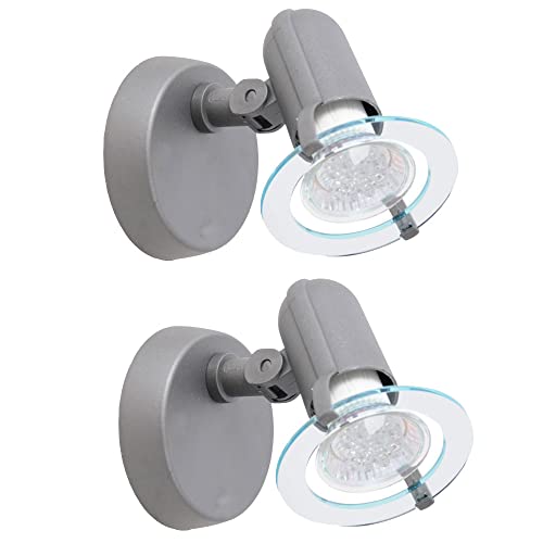 BRILONER 2er Set Wand Lampe Esszimmer Wandstrahler beweglich 1x E14 Fassung Spot Büro Diele