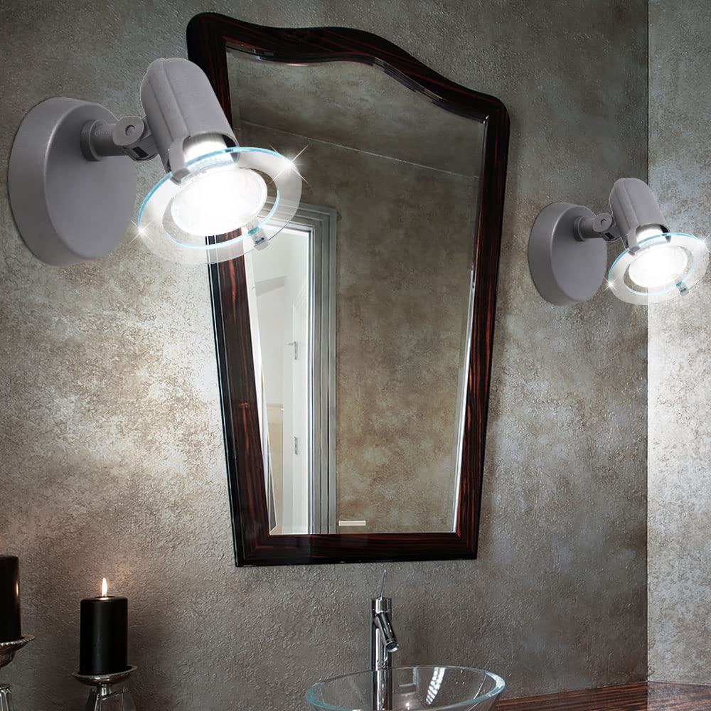 BRILONER 2er Set Wand Lampe Esszimmer Wandstrahler beweglich 1x E14 Fassung Spot Büro Diele