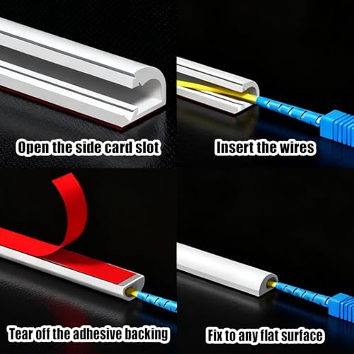 kabelkanal weiß selbstklebend kabelkanal flexibel weiß mini kabelkanal Kabelleiste Kabeltunnel rund,Cable Hider,Kabelkanäle für alle Netzkabel in Haushalt 2M