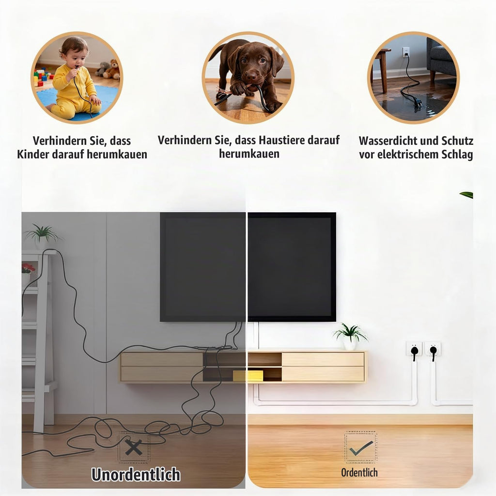 kabelkanal weiß selbstklebend kabelkanal flexibel weiß mini kabelkanal Kabelleiste Kabeltunnel rund,Cable Hider,Kabelkanäle für alle Netzkabel in Haushalt 2M