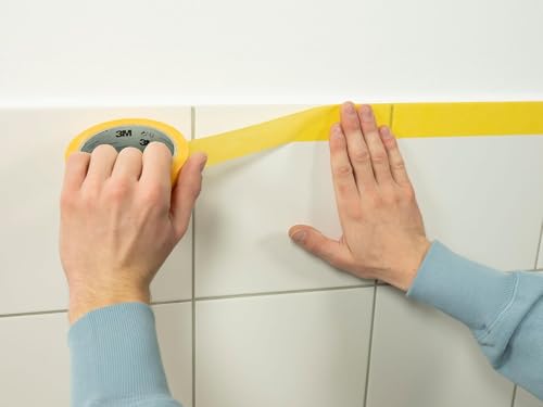 3M Pro Malerabdeckband 244 - 1 Rolle 18 mm x 50 m - für scharfe Farbkanten, UV-beständig, innen und außen