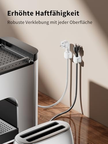 6 Stück Kabelhalter Schreibtisch, Kabelorganizer, Kabelclips Magnetisch